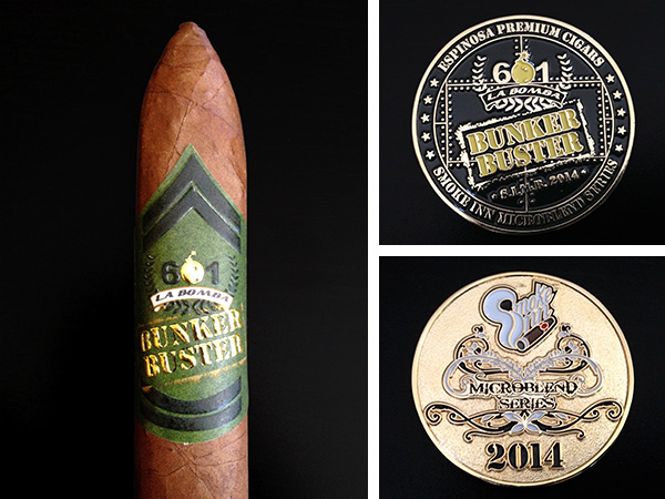 601 La Bomba Bunker Buster cigar and coin