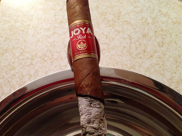 smoking and reviewing Joya Red cigar