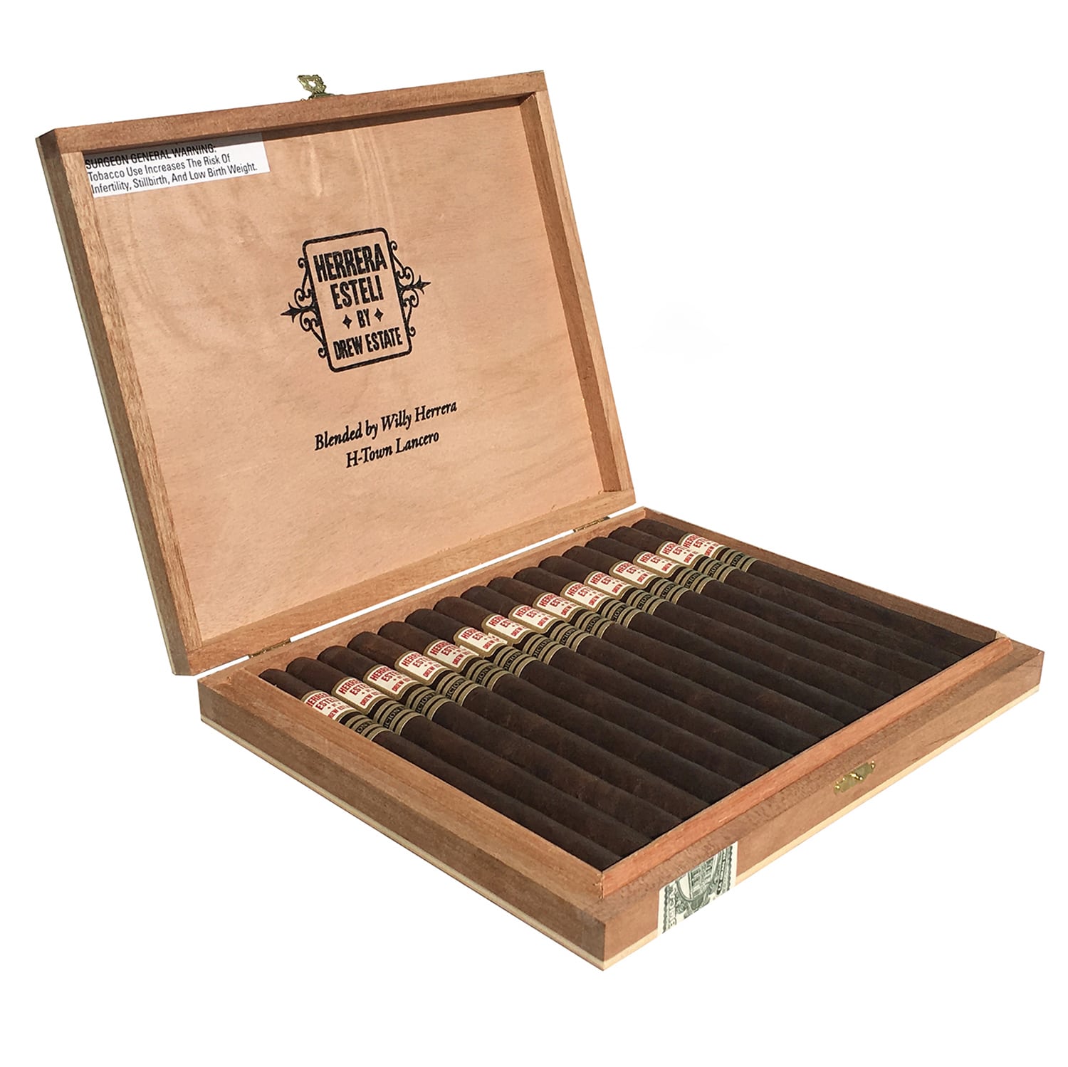 Herrera Estelí Edicíon Limitada H-Town Lancero cigar box open