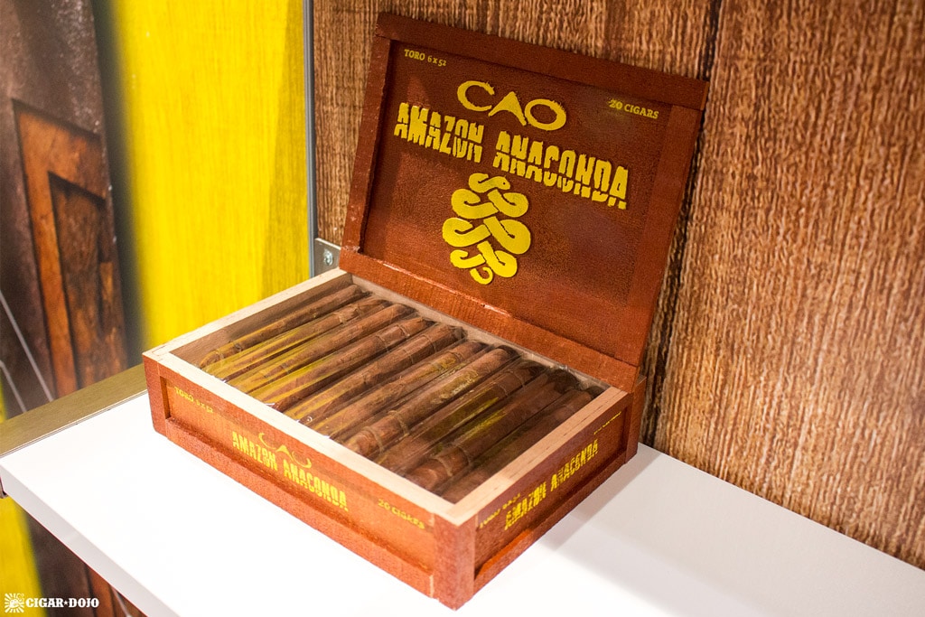 CAO Amazon Anaconda cigar box open IPCPR 2017
