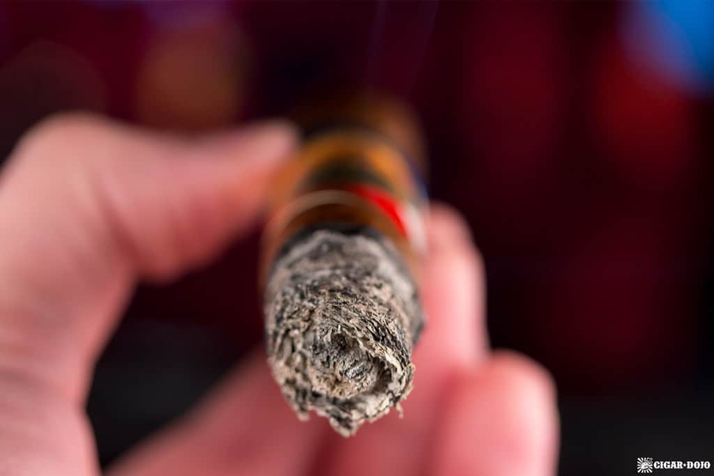 La Aurora ADN Dominicano Toro cigar ash