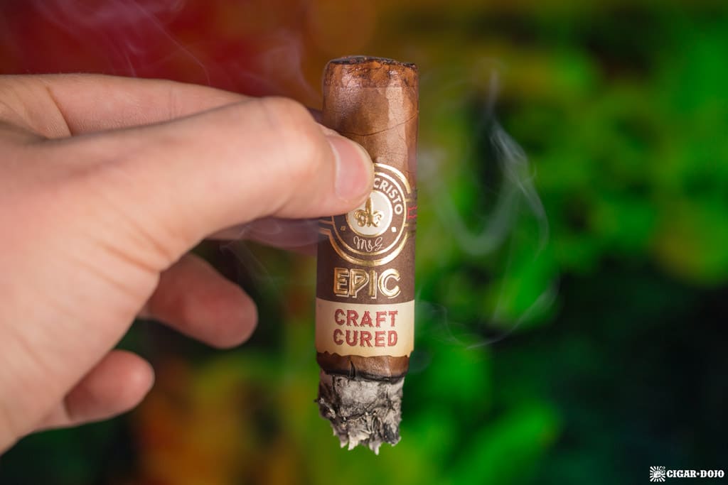 Montecristo Epic Craft Cured Robusto cigar smoking