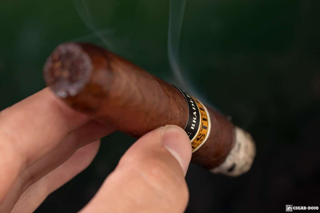 Alec Bradley Black Market Esteli Torpedo cigar smoking
