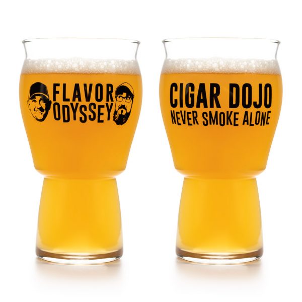 A Flavor Odyssey 2020 beer glass front and back