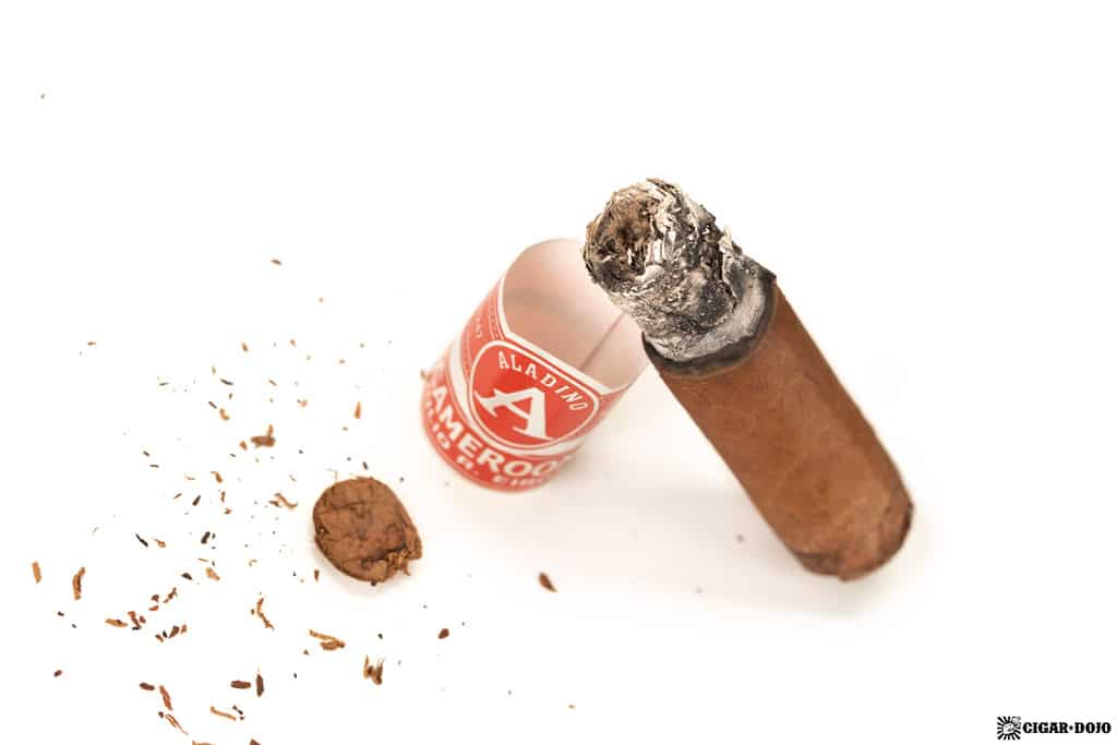 Aladino Cameroon Lonsdale cigar nub finished
