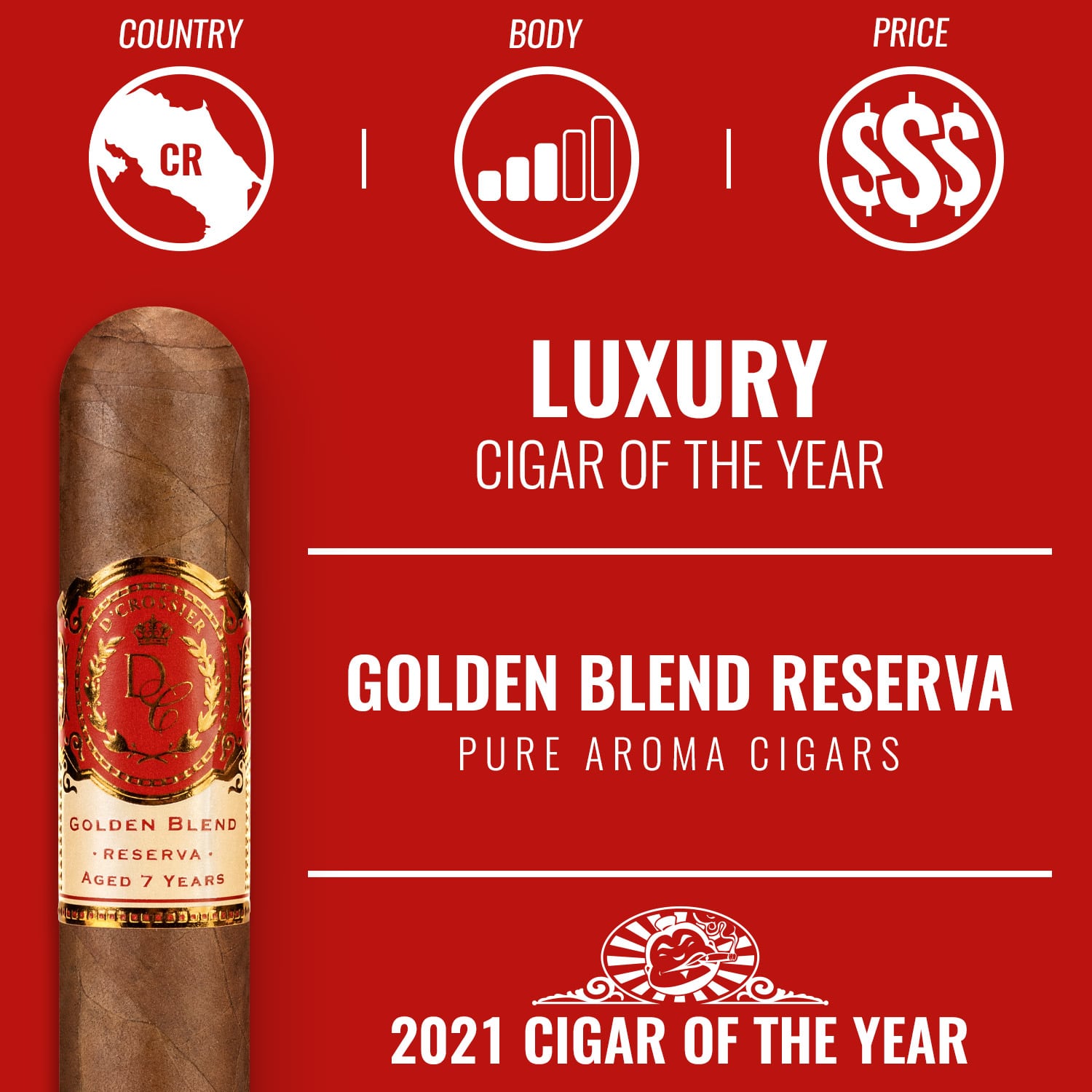D'Crossier Golden Blend Reserva Luxury Cigar of the Year 2021