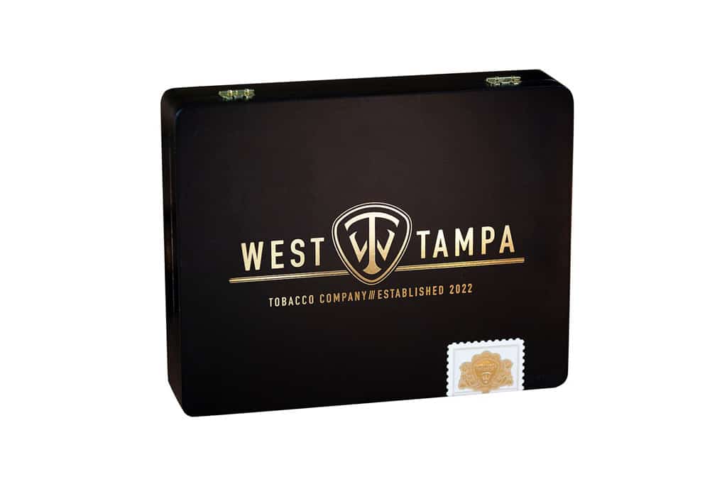 West Tampa Tobacco Black cigar box closed
