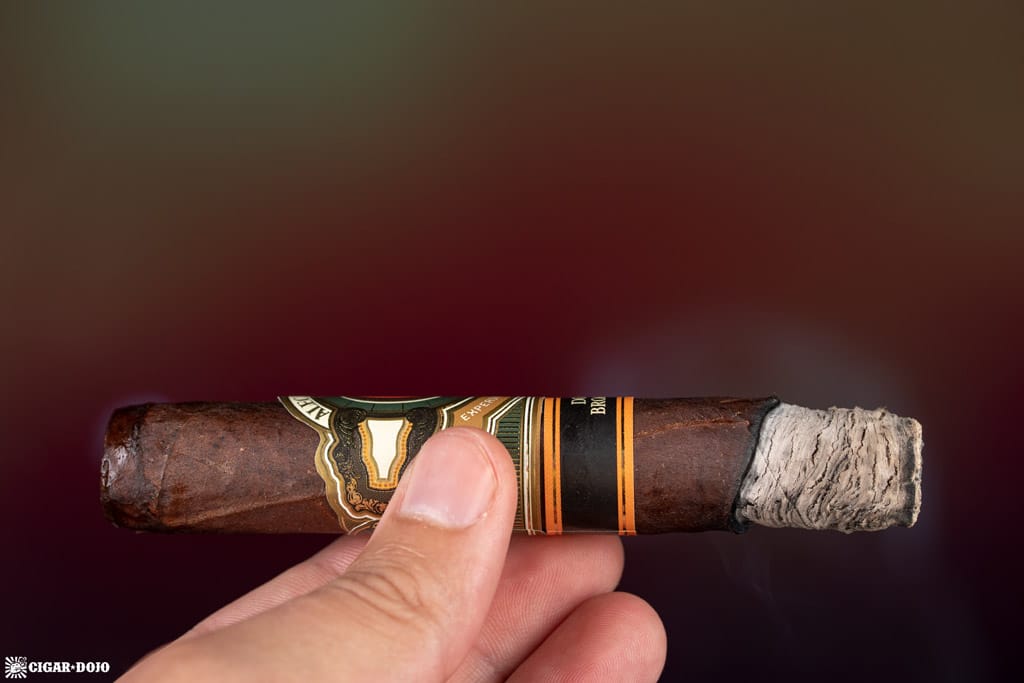 Alec Bradley Double Broadleaf Robusto cigar ash
