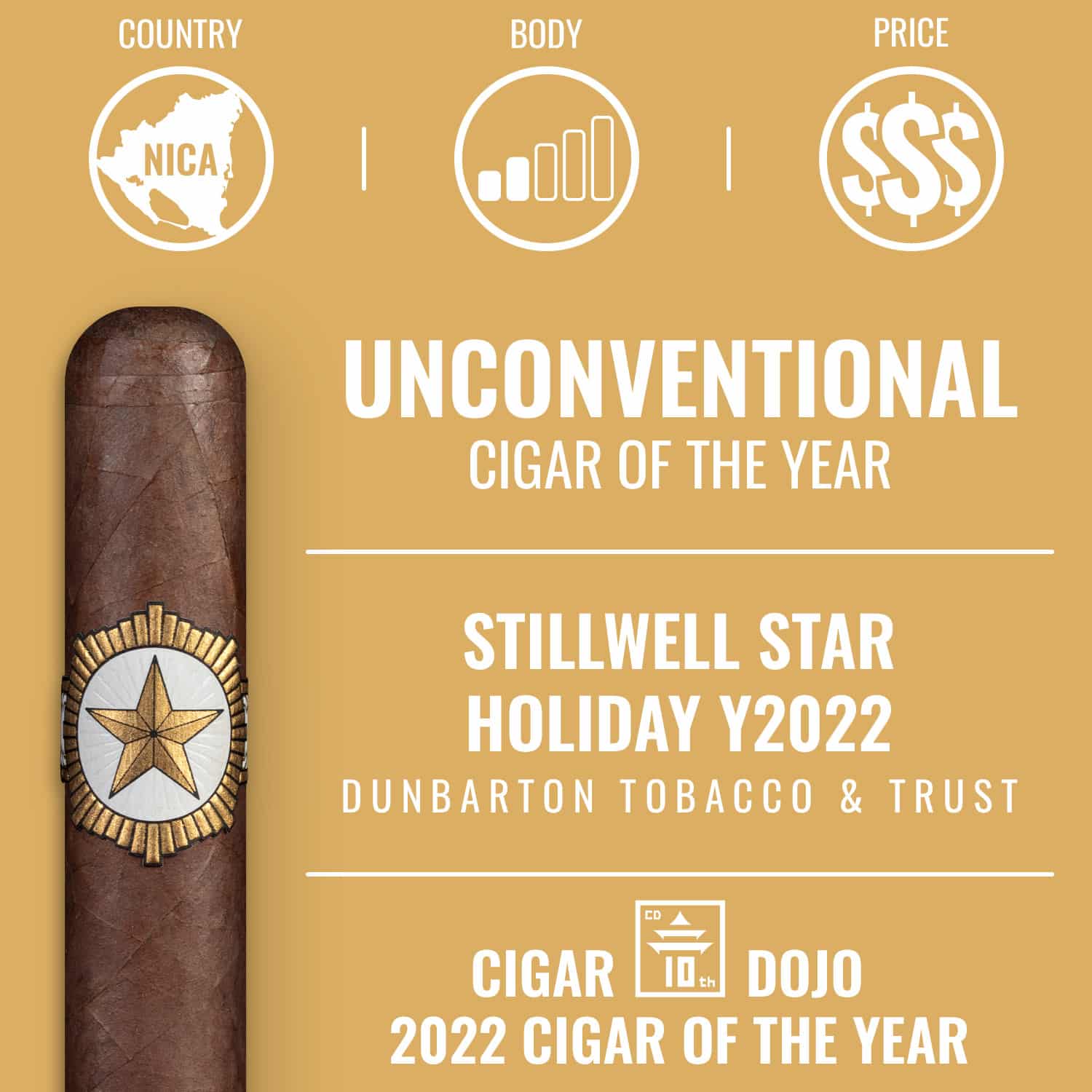 Dunbarton StillWell Star Holiday Y2022 Unconventional Cigar of the Year 2022
